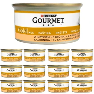 Gourmet Gold Karma dla kotów mus z indykiem 12 x 85 g