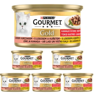 Gourmet Gold Karma dla kotów łosoś i kurczak w sosie z pomidorami 6 x 85 g 