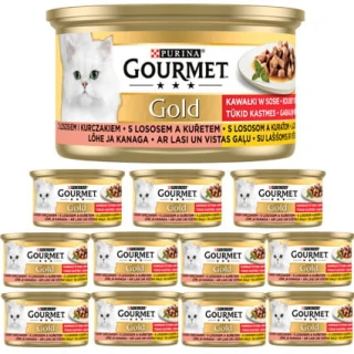 Gourmet Gold Karma dla kotów łosoś i kurczak w sosie z pomidorami 12 x 85 g