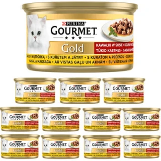 Gourmet Gold Karma dla kotów z kurczakiem i wątróbką w sosie 12 x 85 g 
