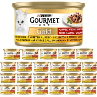 Gourmet Gold Karma dla kotów z kurczakiem i wątróbką w sosie 24 x 85 g 