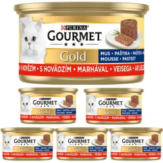 Gourmet Gold Karma dla kotów mus z wołowiną 6 x 85 g 