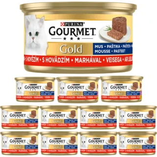 Gourmet Gold Karma dla kotów mus z wołowiną 12 x 85 g  