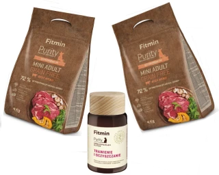 Fitmin Dog Purity GF Adult Mini Beef 2 x 4kg + suplement Fitmin Purity!
