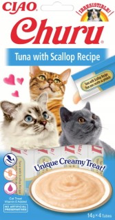 INABA CIAO CHURU Tuna with Scallop Recipe 4x14g - tuńczyk z przegrzebkami