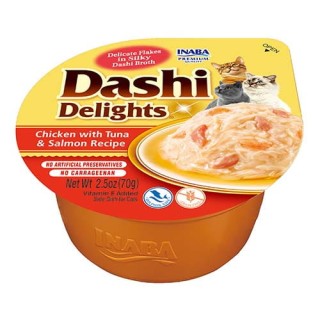 INABA CAT DASHI DELIGHTS Kurczak z tuńczykiem i łososiem 70g 
