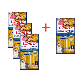 Inaba Cat Meal Chicken with Cheese Recipe ZESTAW 3+1
