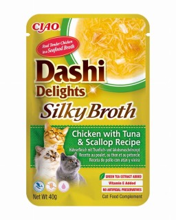 INABA CAT DASHI DELIGHTS SILKY CHICKEN TUNA & SCALLOP 40g