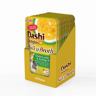 INABA CAT DASHI DELIGHTS SILKY CHICKEN TUNA & SCALLOP 12x40g
