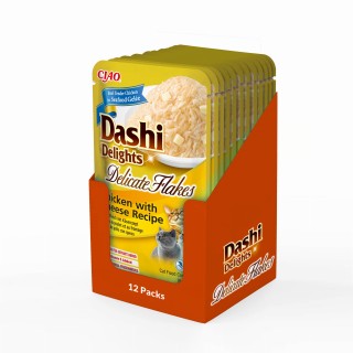 INABA CAT DASHI DELIGHTS FLAKES CHICKEN CHEESE 12x40g