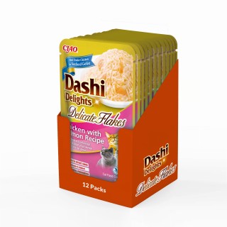 INABA CAT DASHI DELIGHTS FLAKES CHICKEN SALMON 12x40g