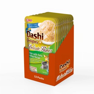 INABA CAT DASHI DELIGHTS FLAKES CHICKEN TUNA & SCALLOP 12x40g