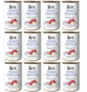 Brit Mono Protein Lamb & Rice 12 x 400g - Jagnięcina z ryżem 
