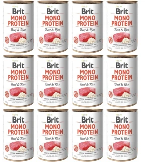 Brit Mono Protein Beef & Rice 12 x 400g - Wołowina z ryżem