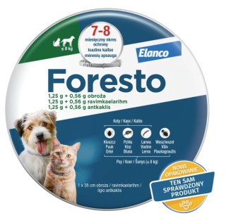 Elanco Foresto - obroża przeciw pchłom i kleszczom dla psów i kotów - MAŁA