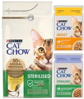 Purina Cat Chow Sterilised Karma bogata w kurczaka 1,5 kg
