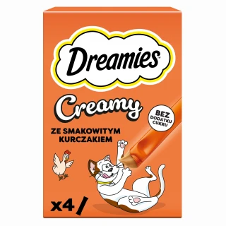 Dreamies  Creamy przysmaki z kurczakiem 4x10g