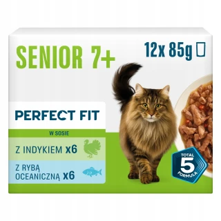Perfect Fit Senior 7+ z indykiem i rybą oceaniczną 12x85g
