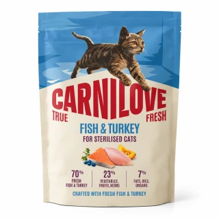 Carnilove True Fresh Fish & Turkey Sterilised 400g – sucha karma z rybą i indykiem dla kotów sterylizowanych