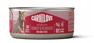 Carnilove Cat Paté Turkey & Reindeer 100g - karma mokra dla kota