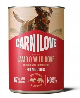 Carnilove Dog Paté Lamb & Wild Boar 400g – karma mokra jagnięcina i dzik