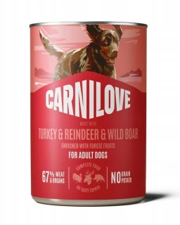 Carnilove Dog Paté Turkey Reindeer Wild Boar 400g – karma mokra indyk renifer dzik